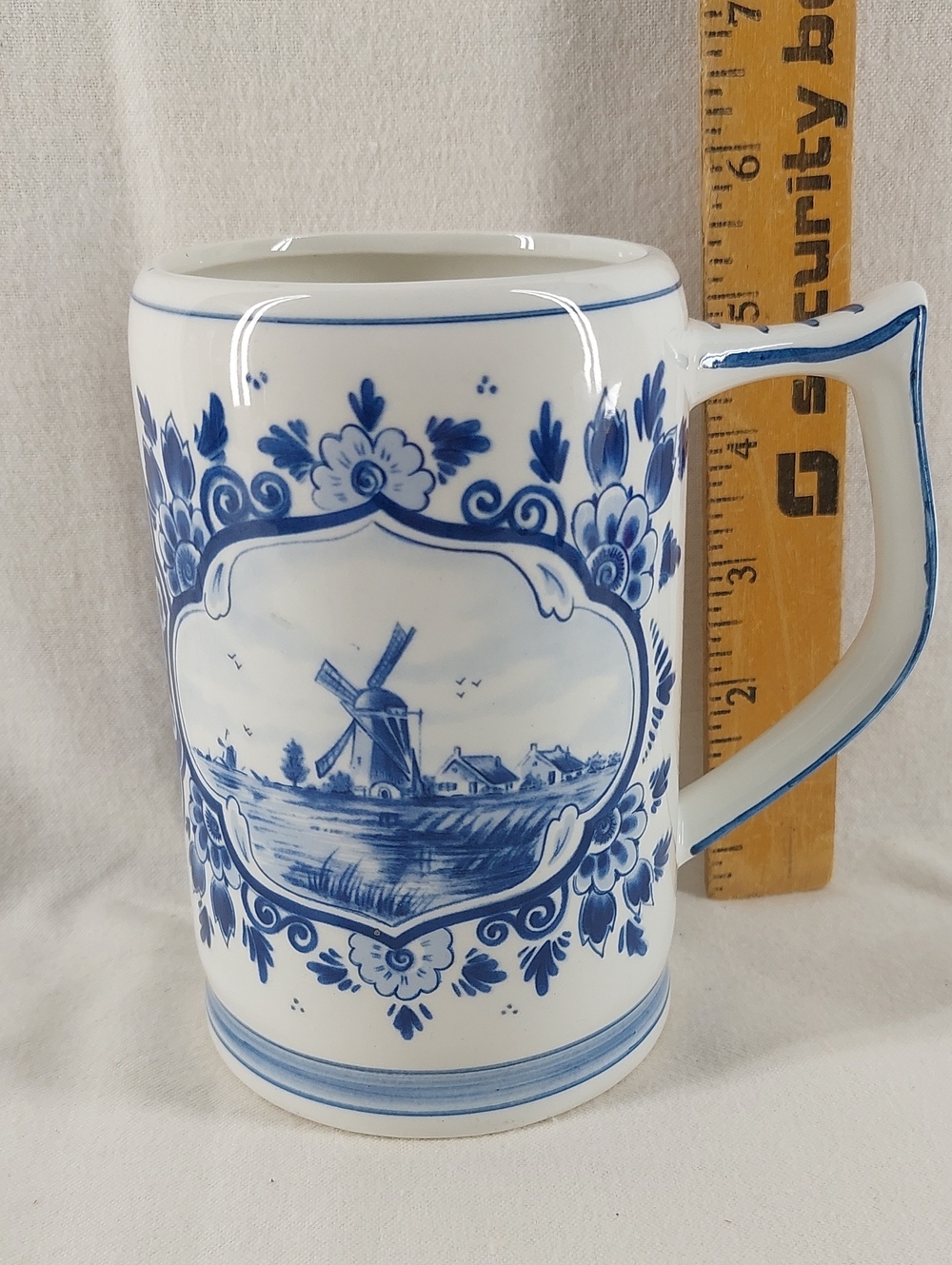 Blue White Delft-Style Ceramic Beer Stein